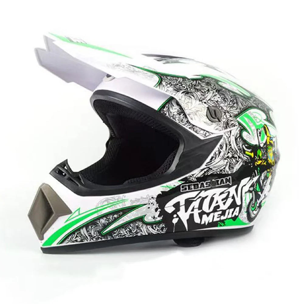 Dirt Bike Helmet Full Face Adjustable Visor Reinforced Chin Guard