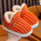 Slippers Warm Plush Lining Non-Slip Rubber Sole