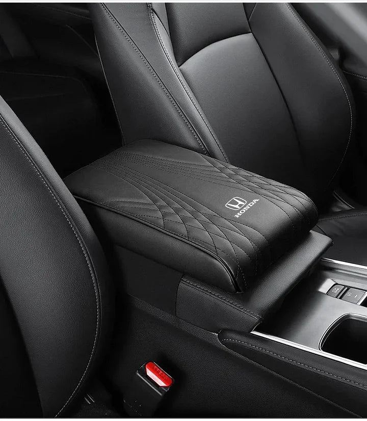 Car Armrest Cushion Memory Foam Water-Resistant Faux Leather Slip-Resistant Pattern