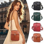Crossbody Bag Anti-Theft Zippers Compact Square Design Adjustable Strap