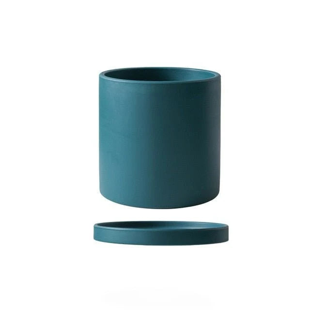 Ceramic Flower Pot Matte Glazed With Drainage Hole & Saucer