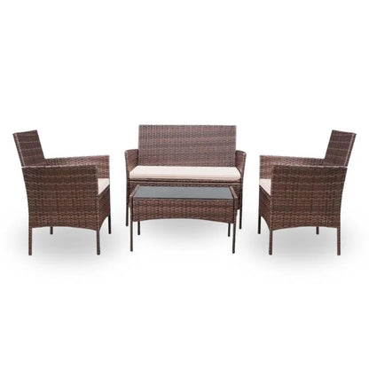 Four-Piece Wicker Outdoor Lounge Set