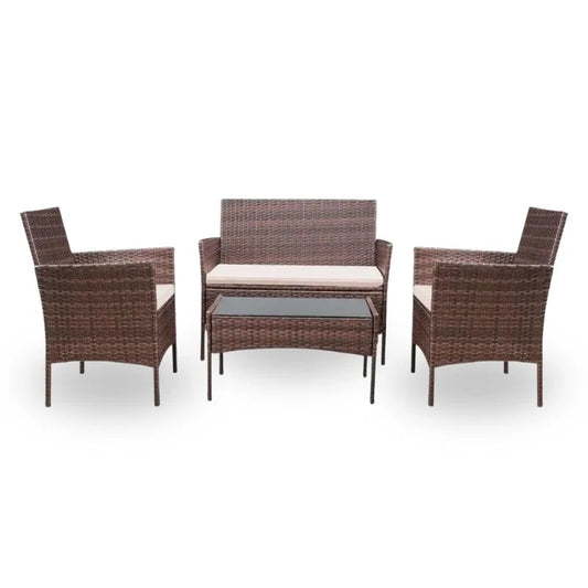 Four-Piece Wicker Outdoor Lounge Set