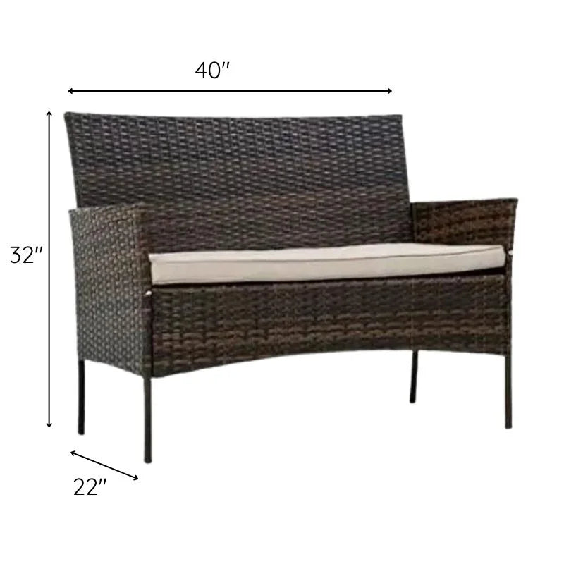 Four-Piece Wicker Outdoor Lounge Set