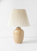 Beige Pleated Shade Ceramic Table Lamp