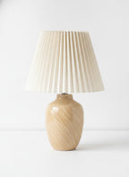 Beige Pleated Shade Ceramic Table Lamp
