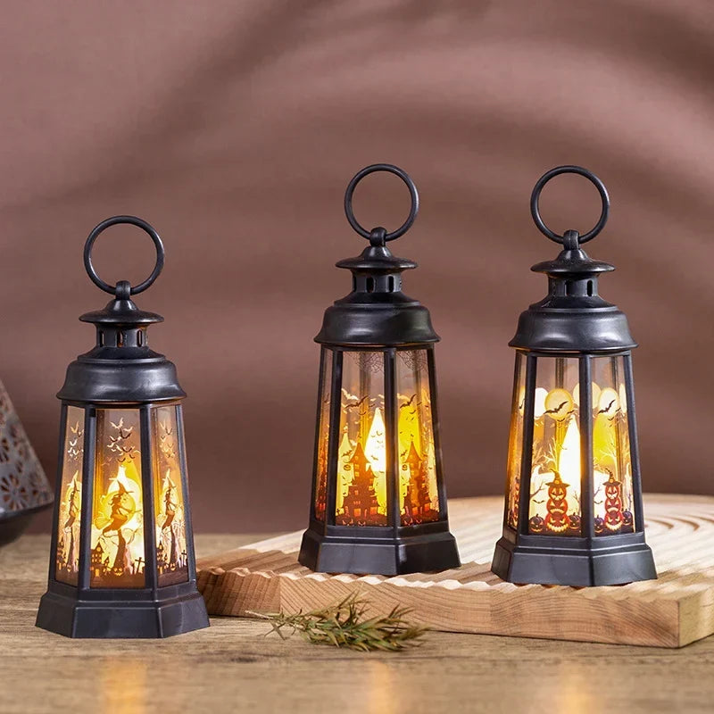 Halloween Lantern Weather-Resistant Indoor Outdoor Decor With Handle