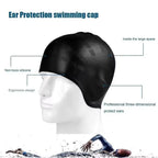 Swim Cap Silicone For Long Hair With Ear Pockets