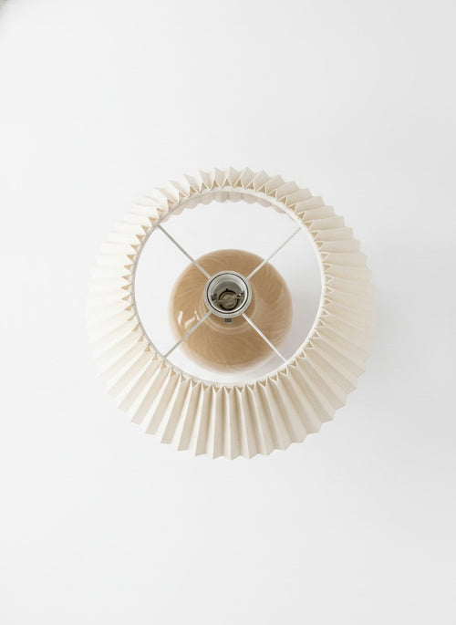 Beige Pleated Shade Ceramic Table Lamp