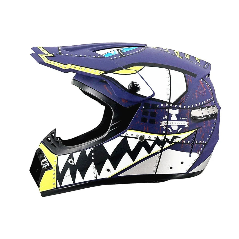 Dirt Bike Helmet Full Face Adjustable Visor Reinforced Chin Guard