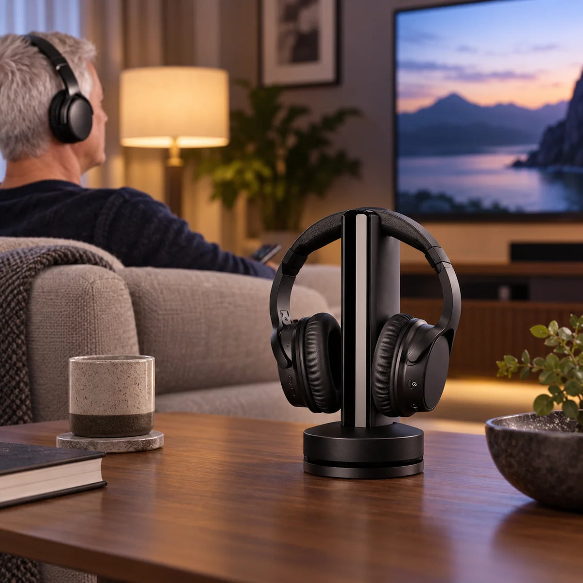 TV Headphones Wireless 160 Ft Range 20-Hour Battery