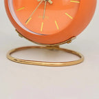 Alarm Clock Analog Quartz With Night Light & Gold Markers