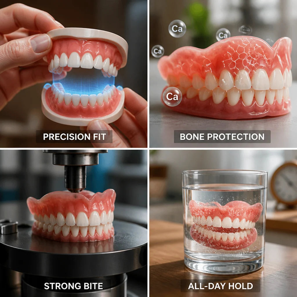 Dentures Upper & Lower Custom-Fit 12-Hour Hold