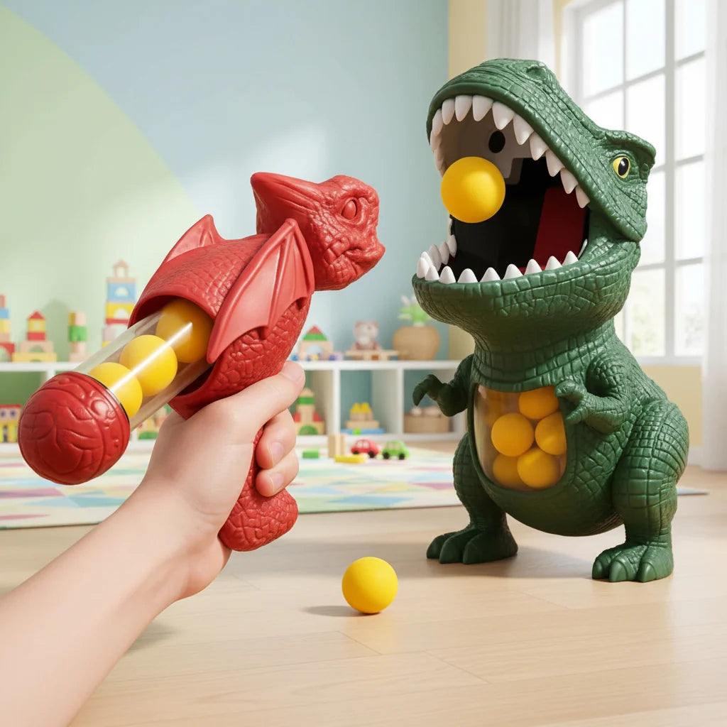 Dinosaur Blaster Toy Manual Foam Ball Target Game