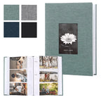 Photo Album Linen Cover Acid-Free Writable Pages