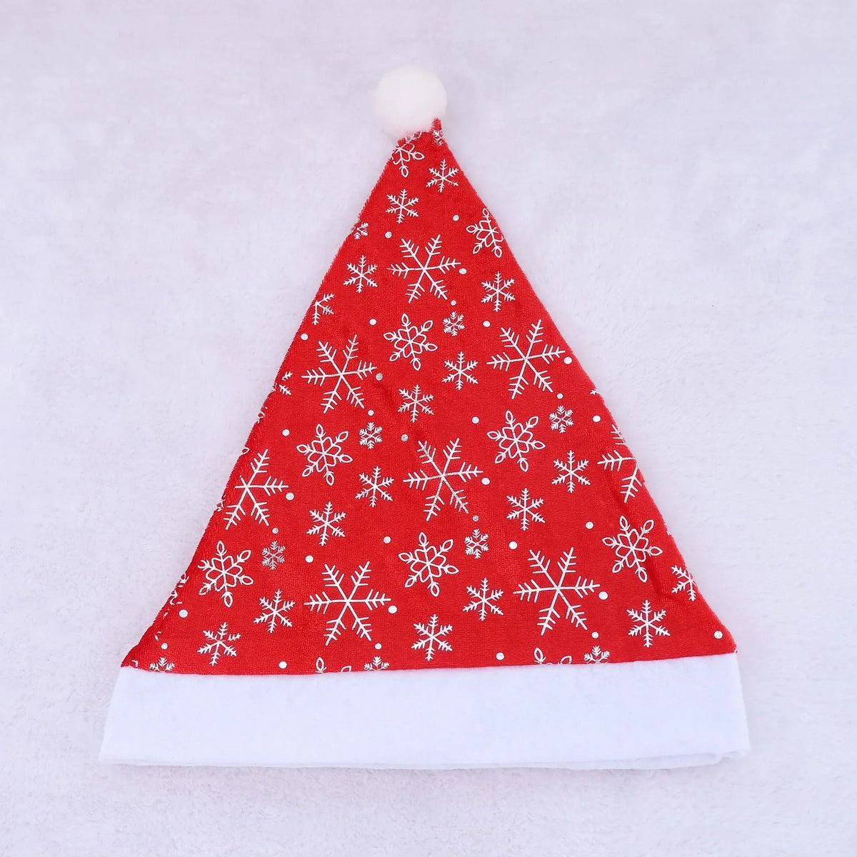 Santa Hat Soft Fleece Faux Fur Trim Pom-Pom