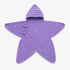 Baby Blanket Hooded Star Shape Crocheted Cotton With Button Closure