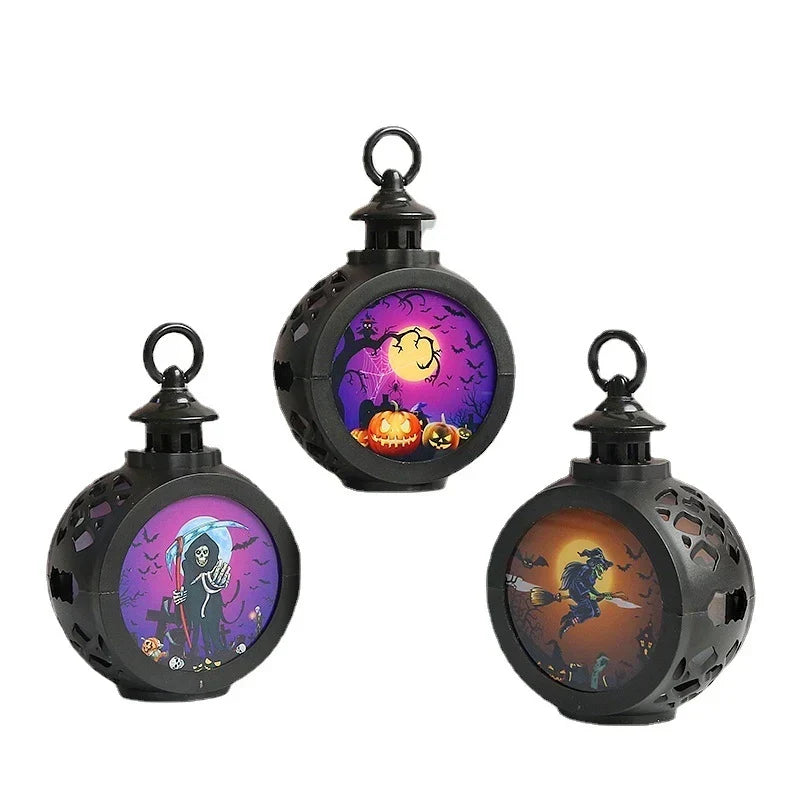 Halloween Lantern Intricate Cutout LED Indoor Outdoor Decor