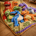 Throw Blanket Oversized Dinosaur Print Machine Washable