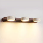 Wall Light Integrated LED Travertine & Wood