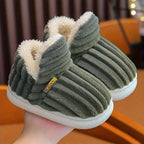 Slippers Warm Plush Lining Non-Slip Rubber Sole