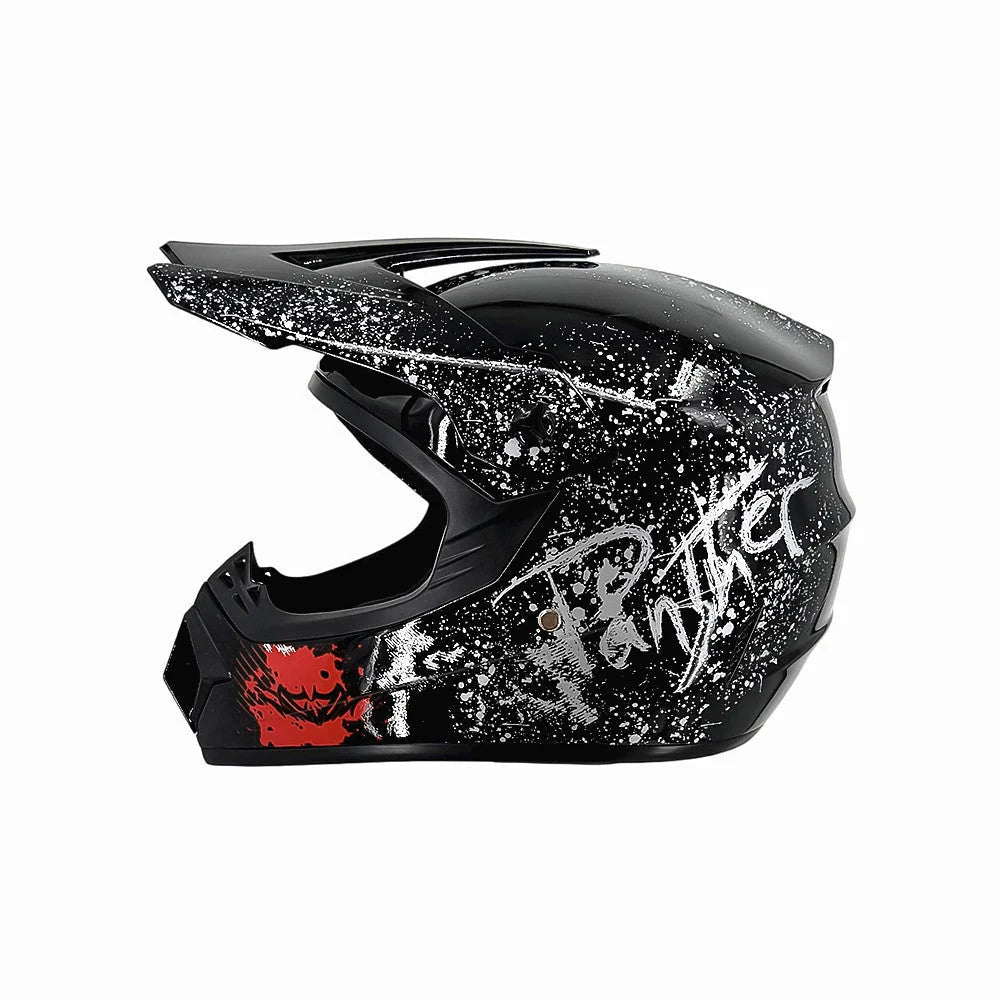 Dirt Bike Helmet Full Face Adjustable Visor Reinforced Chin Guard