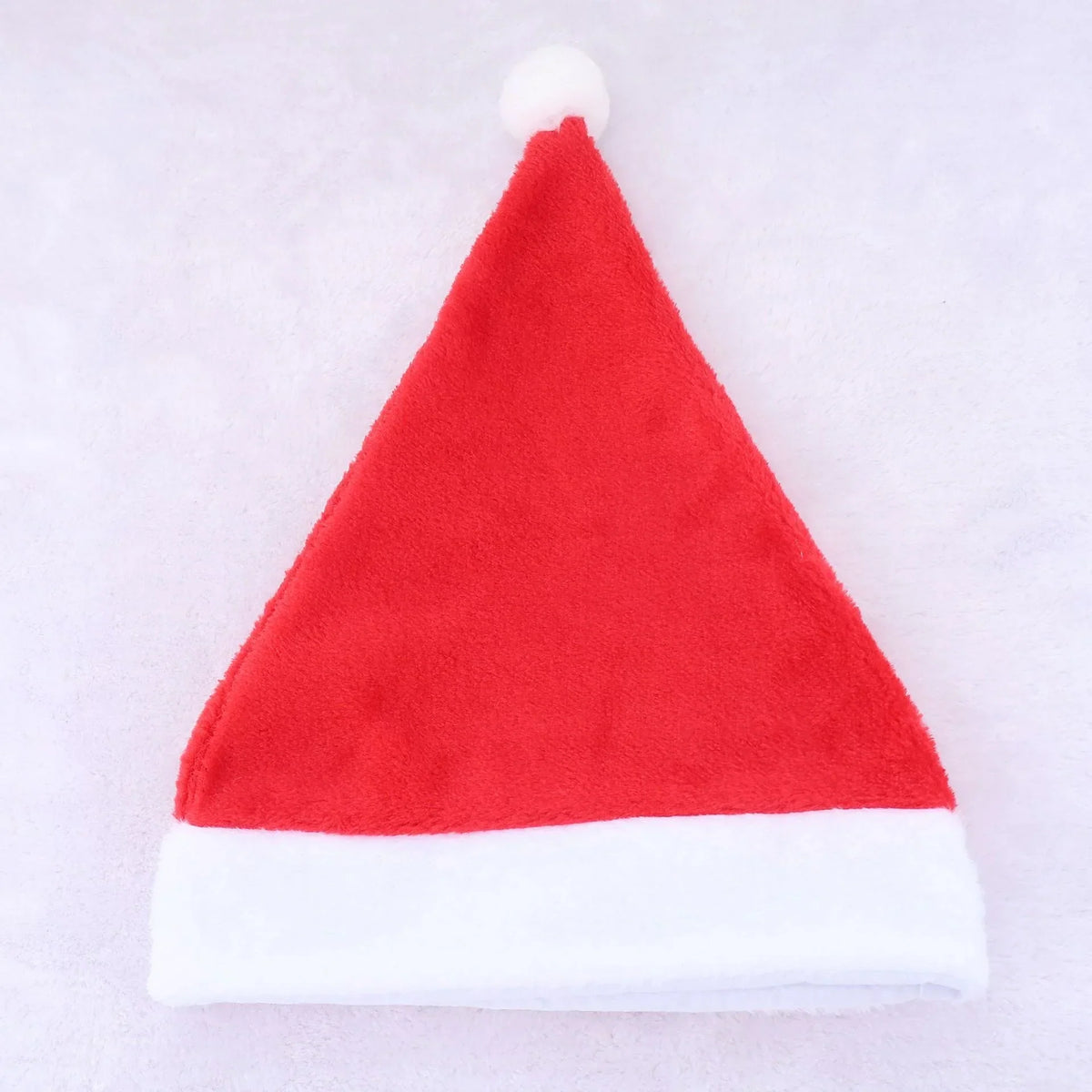 Santa Hat Soft Fleece Faux Fur Trim Pom-Pom