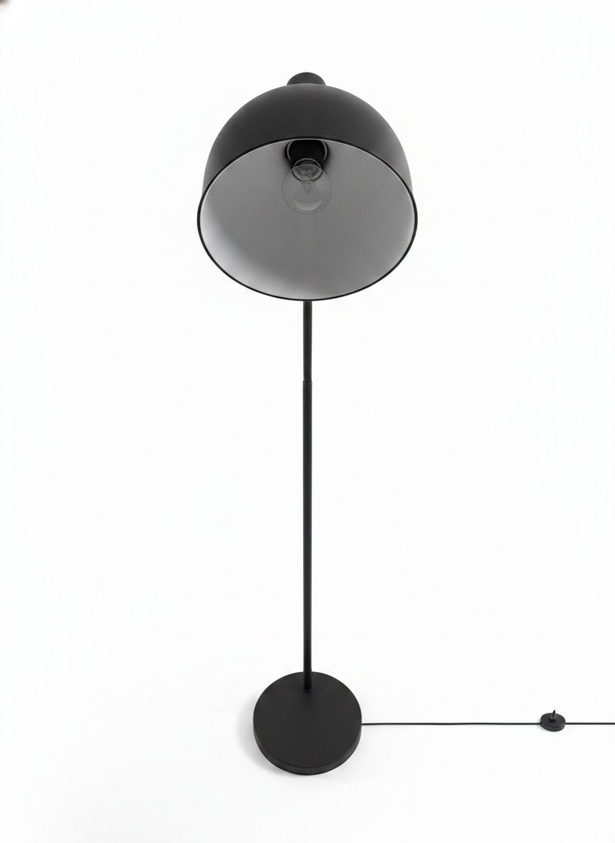 Black Arched Metal Reading Floor Lamp