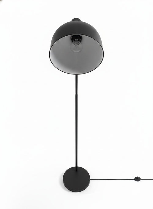 Black Arched Metal Reading Floor Lamp