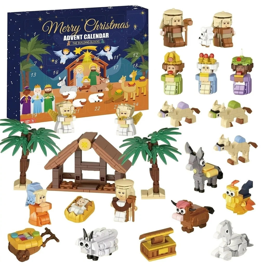 Advent Calendar Nativity Building Brick Set 24 Kits