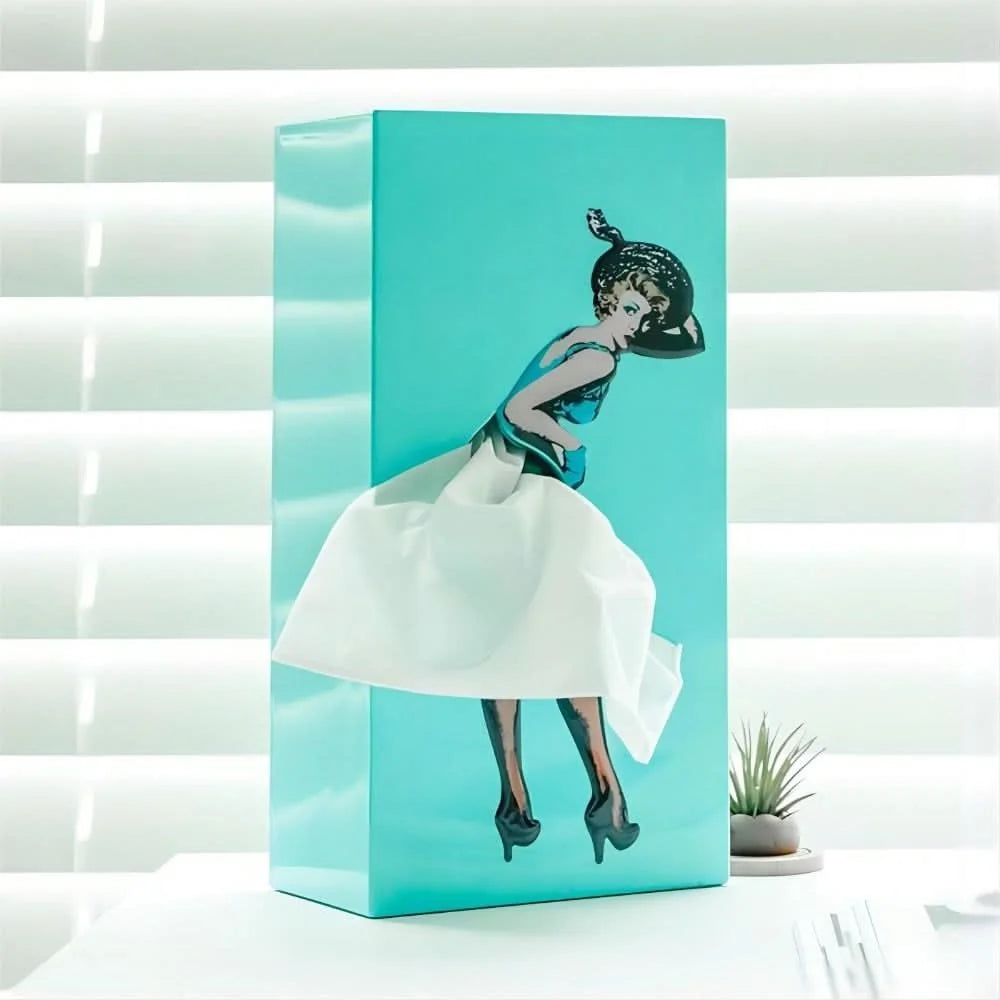 Tissue Box Plastic Rocking Design Decorative Accent