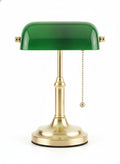 Green Brass Bankers Desk Lamp