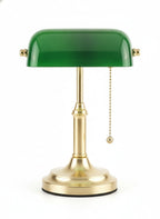 Green Brass Bankers Desk Lamp