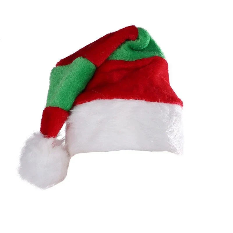 Santa Hat Soft Fleece Faux Fur Trim Pom-Pom