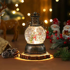 Christmas Lantern Glass Dome Winter Scene Battery-Operated LED Light