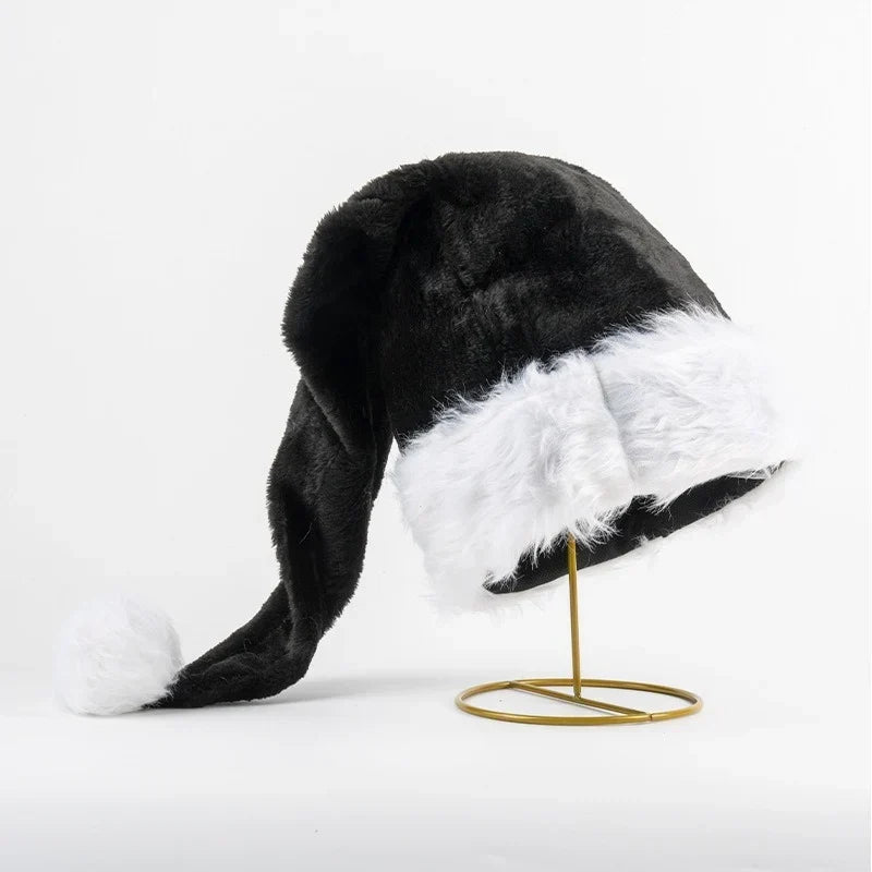 Santa Hat Soft Fleece Faux Fur Trim Pom-Pom