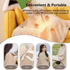 Wearable Heated Blanket USB-Powered Three Heat Settings Fleece-Lined