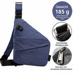 Crossbody Bag RFID-Blocking Cut-Resistant Strap Water-Repellent Fabric
