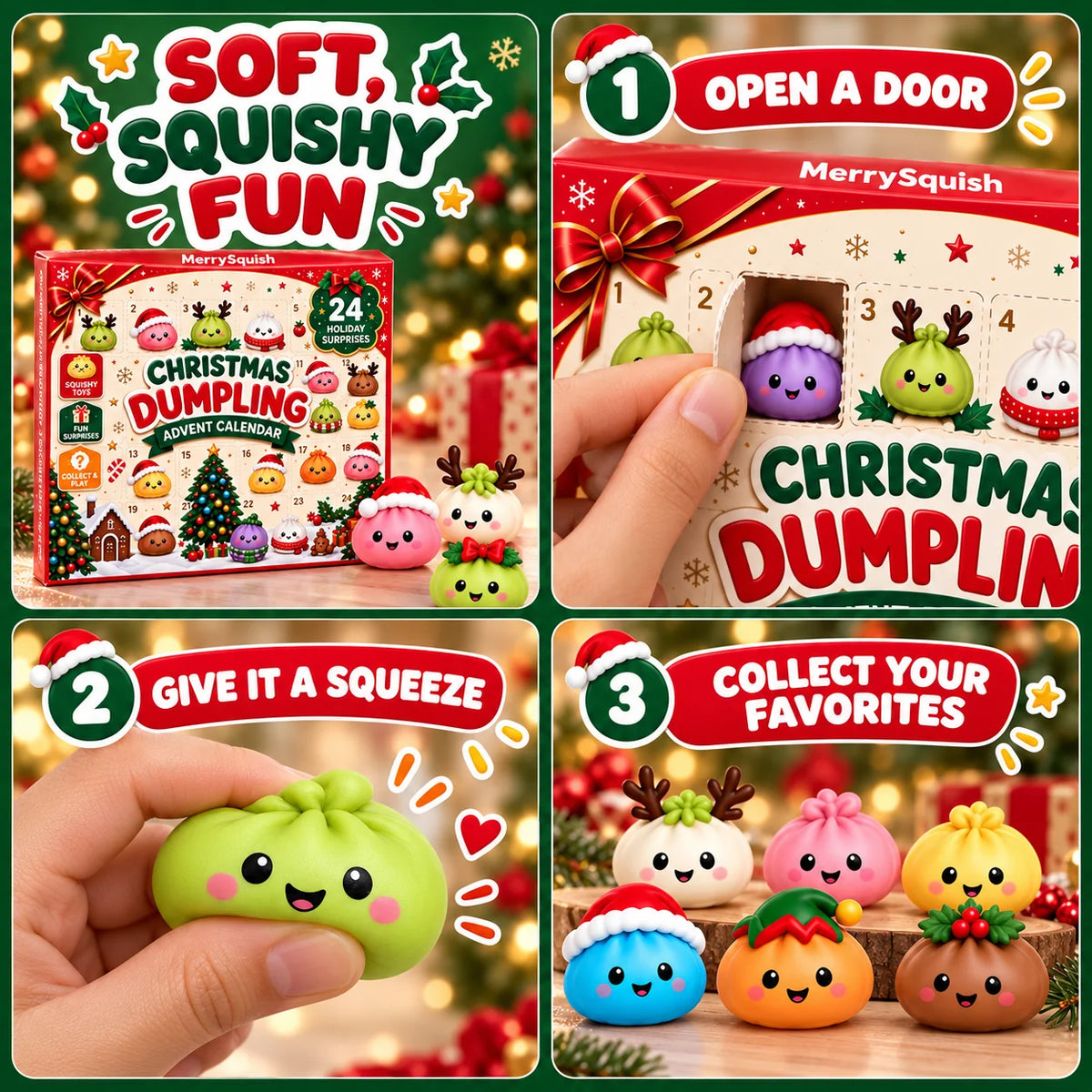 Advent Calendar 24 Soft Dumpling Squishies