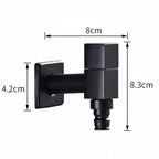 Wall-Mounted Faucet Solid Brass Matte Black Space-Saving