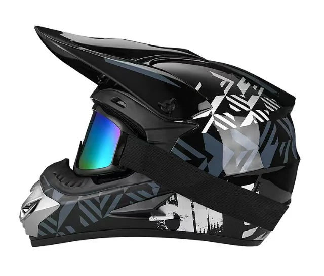 Dirt Bike Helmet Full Face Adjustable Visor Reinforced Chin Guard