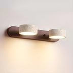 Wall Light Integrated LED Travertine & Wood