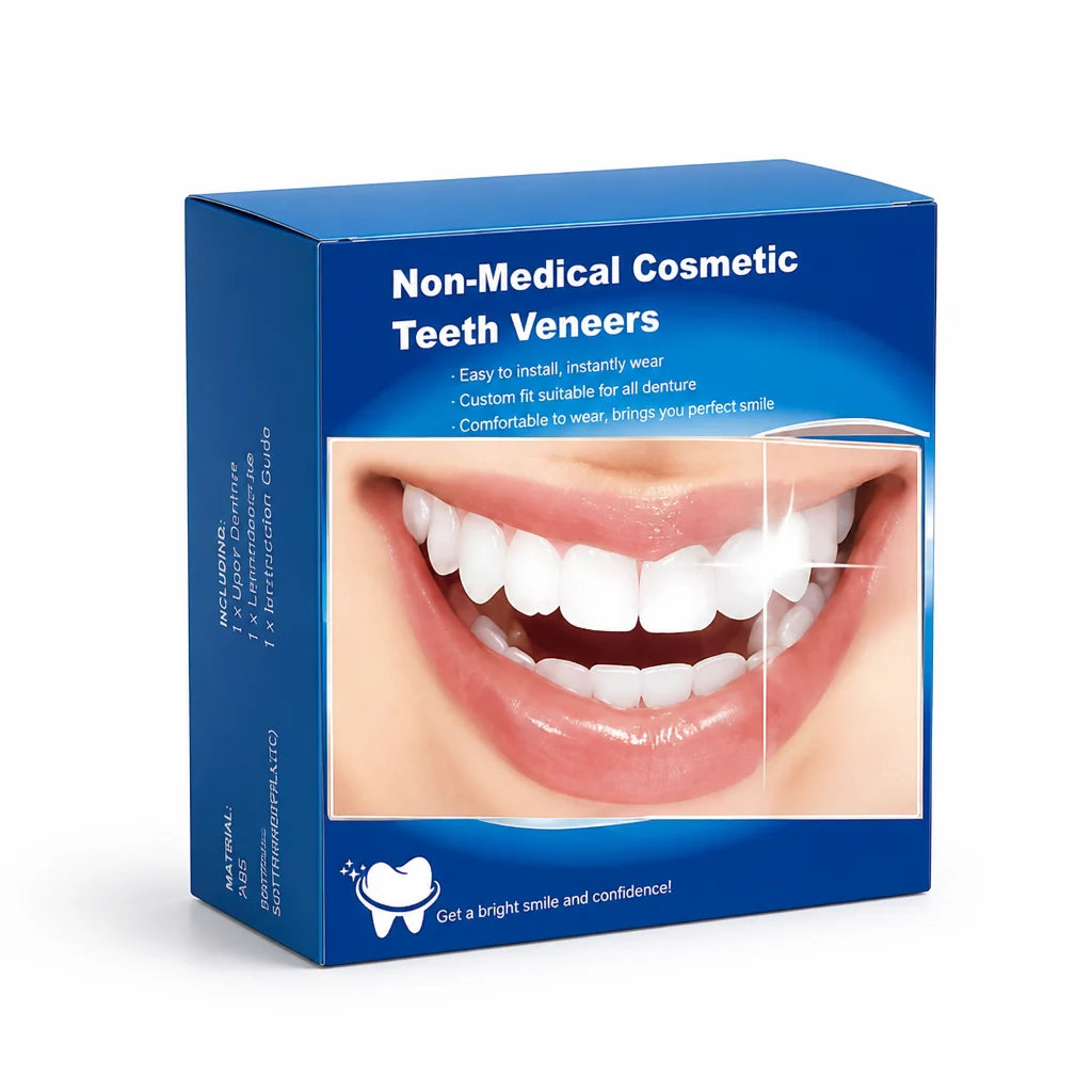 Denture Set Natural-Looking Upper & Lower Teeth 3-Piece