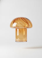 Brown Glass Mushroom Bedside Lamp