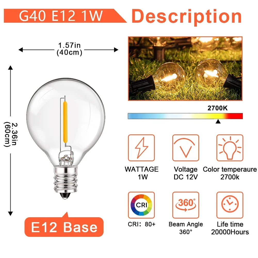 LED Globe Bulb E12 Low-Voltage Warm White