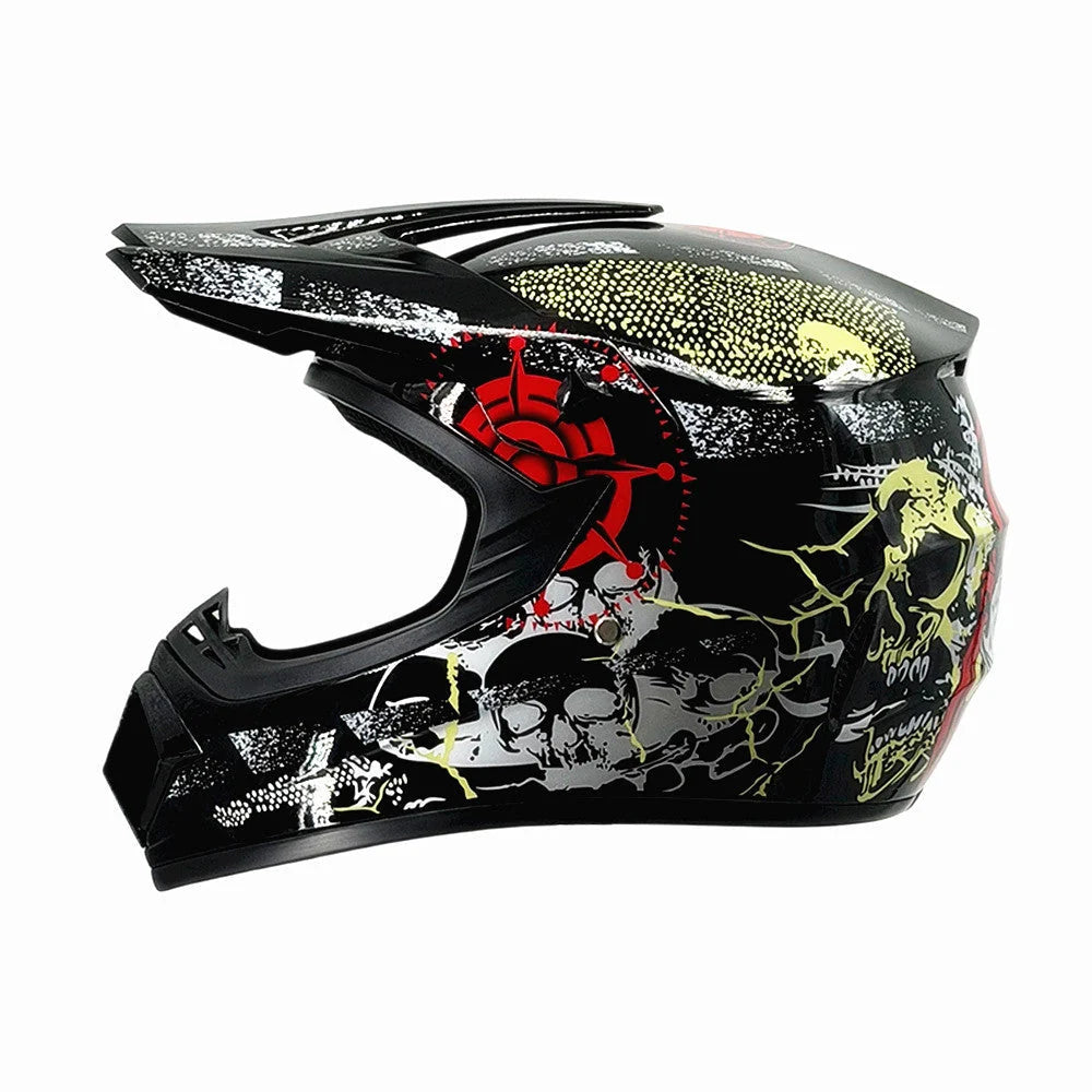 Dirt Bike Helmet Full Face Adjustable Visor Reinforced Chin Guard