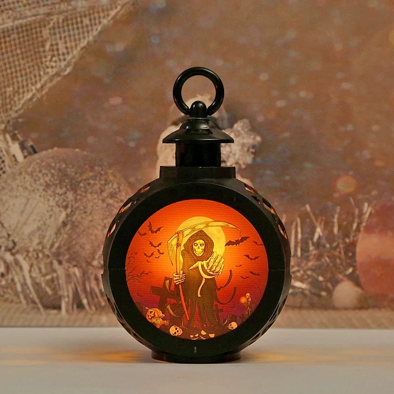 Halloween Lantern Intricate Cutout LED Indoor Outdoor Decor