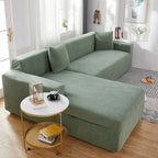 L-Shaped Sofa Cover Polyester Machine-Washable Stain Protection