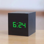 Digital Alarm Clock Compact Cube With Night Mode, Temperature Display & Adjustable Brightness