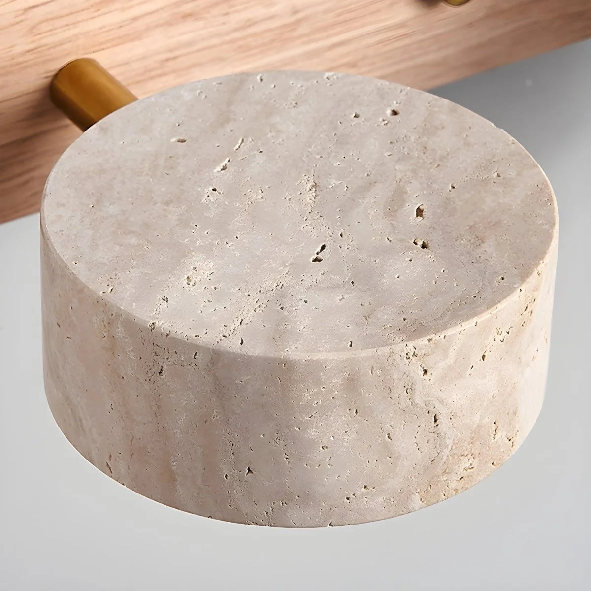 Wall Light Integrated LED Travertine & Wood